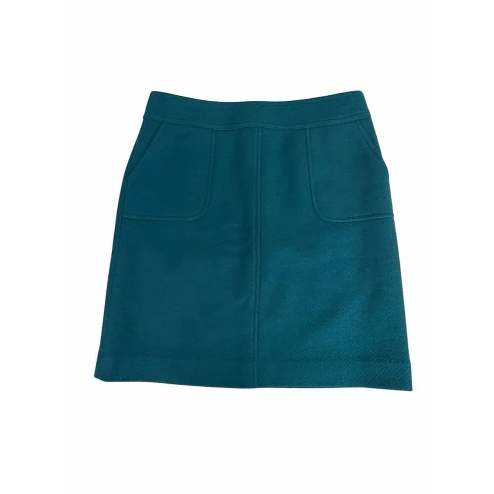 Talbots Women’s Teal Wool Blend Skirt size 8P Pockets